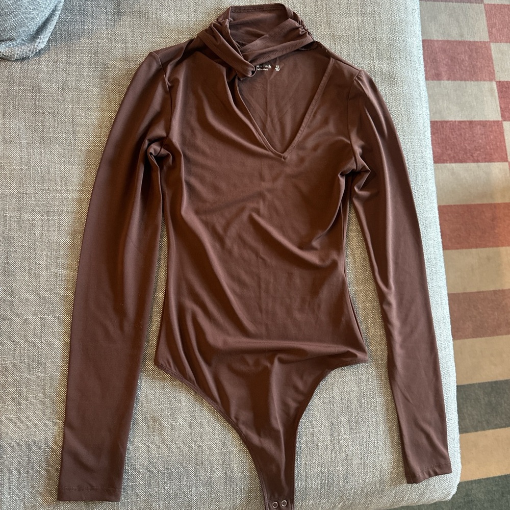 Abercrombie & Fitch Brown Long Sleeve Bodysuit